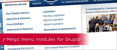 7 Mega Menu modules for Drupal .